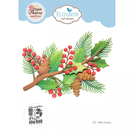 ECD Vágósablon - Festive Holly Die Winter Greenery (1 csomag)