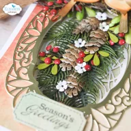   ECD Vágósablon - Festive Holly Die Winter Greenery (1 csomag)