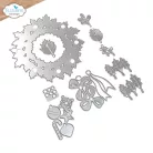 ECD Vágósablon - Festive Holly Die Holiday Wreath (1 csomag)