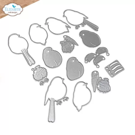 ECD Vágósablon - Festive Holly Die Festive Robin (1 csomag)