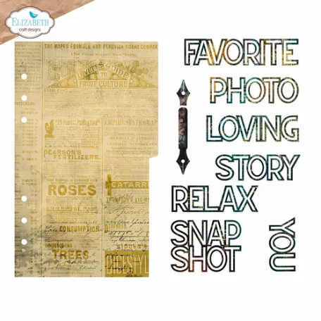 ECD Vágósablon - Botanical Blend Dies Page with Large Tab 1 (1 csomag)