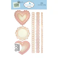   ECD Vágósablon - Romantic Revival Die Lace, Heart & Doily (1 csomag)