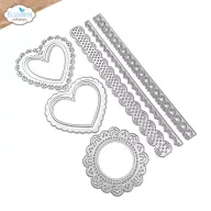   ECD Vágósablon - Romantic Revival Die Lace, Heart & Doily (1 csomag)