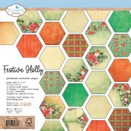   ECD Papírkészlet - Festive Holly 12x12 Inch Patterned Cardstock Paper (1 csomag)