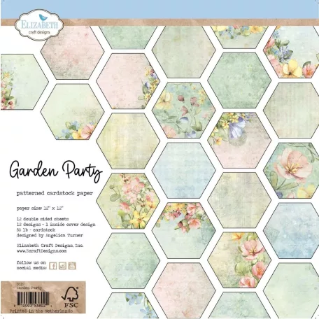 ECD Papírkészlet - Garden Party 12x12 Inch Patterned Cardstock Paper (1 csomag)