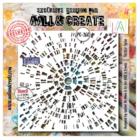 AALL & CREATE Stencil Energy in Orbit 6x6 Inch Stencil Vector Spin