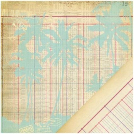 Scrapbook papír 12", Panorama / Ledger Palm Tree - kétoldalas (1 lap)
