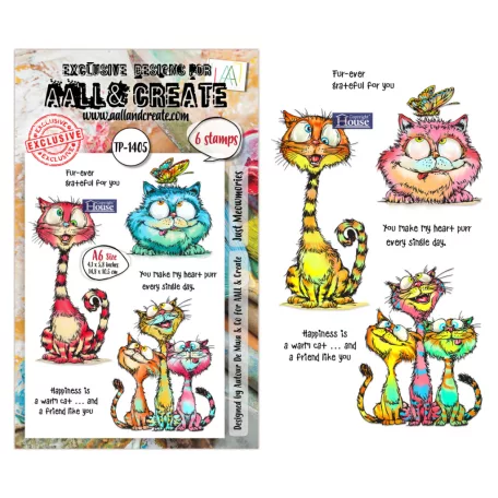 AALL & CREATE Szilikonbélyegző Pun & Paws A6 Stamp Set Just Meowmories