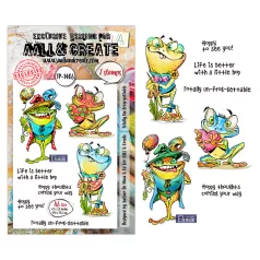   AALL & CREATE Szilikonbélyegző Pun & Paws A6 Stamp Set Tottaly Un-frog-gettable