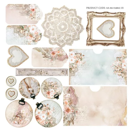 Alchemy of Art Szövet kivágóív Romantic Boho 1 Fabric extras to cut (1 ív)