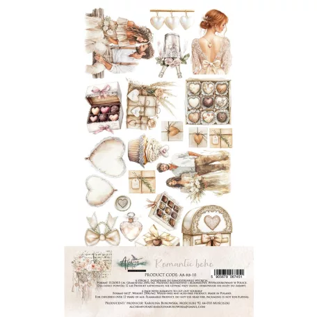 Alchemy of Art Kivágóív 6"x12" (15cm x 30 cm) Romantic Boho Extras to Cut Set (6 ív)