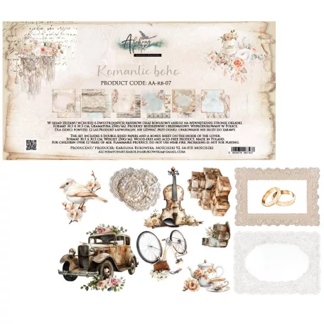 Alchemy of Art Scrapbook papírkészlet 12" (30 cm) Romantic Boho Paper Collection Set (6 lap)