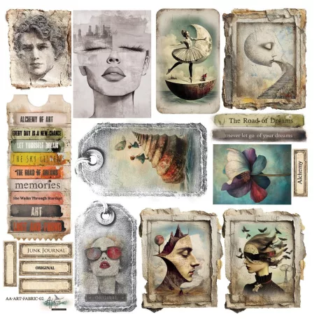 Alchemy of Art Szövet kivágóív Art 2 Fabric extras to cut (1 ív)