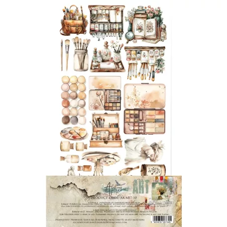 Alchemy of Art Kivágóív 6"x12" (15cm x 30 cm) Art Junk Journal Set (6 ív)