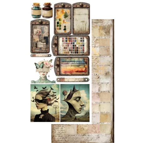 Alchemy of Art Kivágóív 6"x12" (15cm x 30 cm) Art Extras to Cut Set (6 ív)