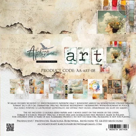 Alchemy of Art Scrapbook papírkészlet 8" (20 cm) Art Paper Collection Set (24 lap)