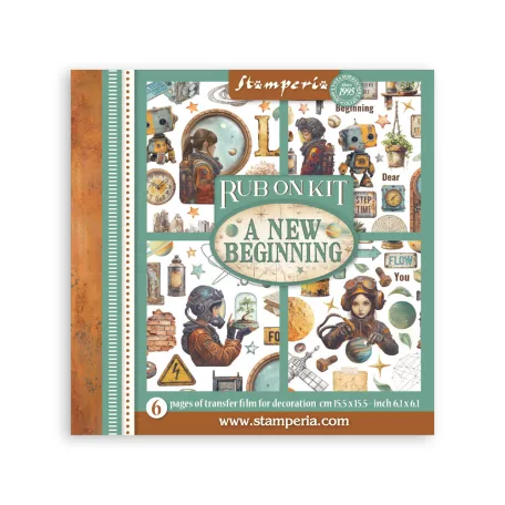 Stamperia A New Beginning Kaparós matrica készlet  Assortment Rub-On (6 ív)