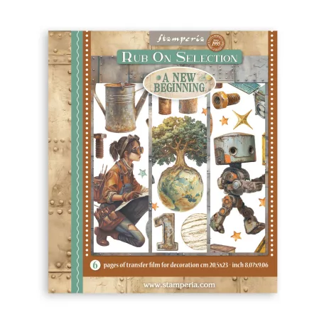 Stamperia A New Beginning Kaparós matrica készlet  Assortment Rub-On (6 ív)
