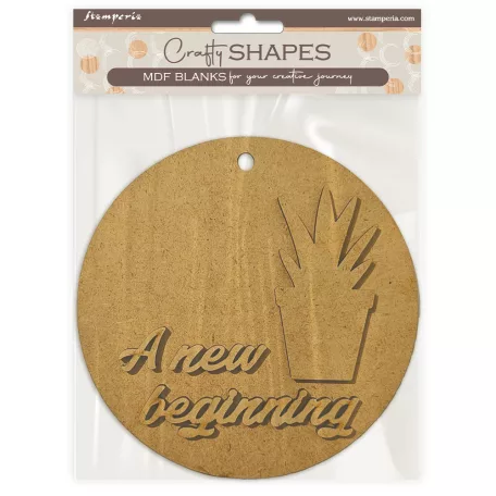 Stamperia A New Beginning MDF alap  Round Tag with Plant Crafty Shapes MDF BLANKS (1 db)