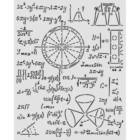 Stamperia A New Beginning Vastag stencil 20x25cm Formulas Thick Stencil  (1 db)