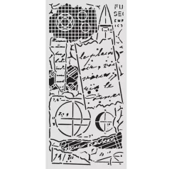   Stamperia A New Beginning Vastag stencil 12x25cm Notes Thick Stencil  (1 db)