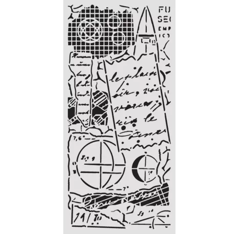 Stamperia A New Beginning Vastag stencil 12x25cm Notes Thick Stencil  (1 db)