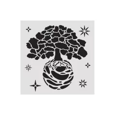   Stamperia A New Beginning Vastag stencil 12x12cm The World Tree Thick Stencil  (1 db)