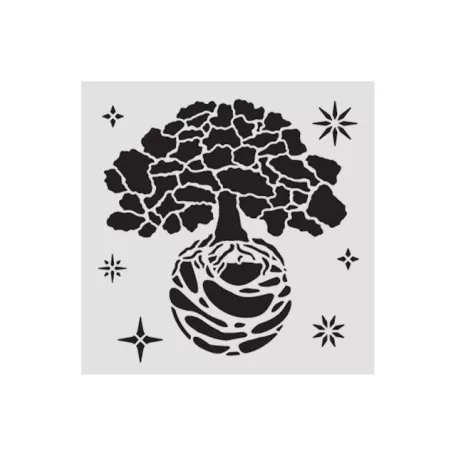 Stamperia A New Beginning Vastag stencil 12x12cm The World Tree Thick Stencil  (1 db)