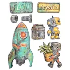 Stamperia Öntőforma A5 - A New Beginning - Spaceship and Robot - Soft Mould (1 db)