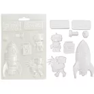 Stamperia Öntőforma A5 - A New Beginning - Spaceship and Robot - Soft Mould (1 db)