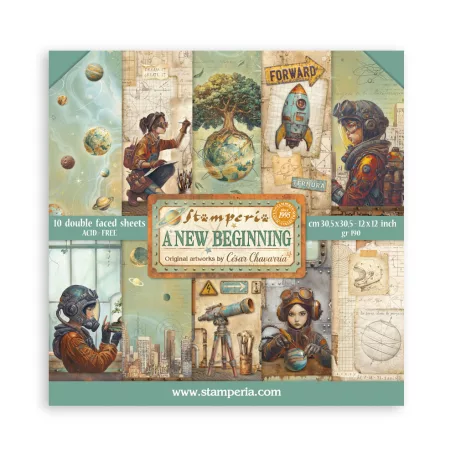 Stamperia A New Beginning Papírkészlet 12" (30 cm)  Paper Pack (Double Face) (10 ív)