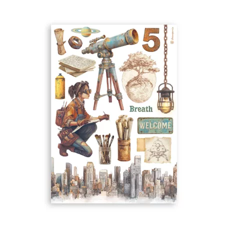 Stamperia A New Beginning Washi matrica Washi Pad (8 ív)