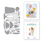 Spellbinders Vágósablon Happier Hour Etched Dies Fountain Wishes (1 csomag)