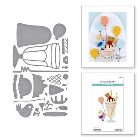 Spellbinders Vágósablon Happier Hour Etched Dies Fountain Wishes (1 csomag)