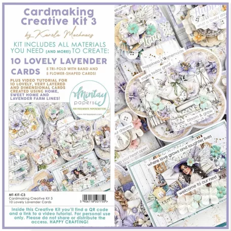 Mintay Alkotócsomag Cardmaking 10 Lovely Lavender Cards - Creative Kit 3 (1 csomag)