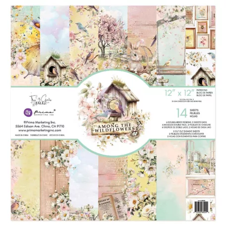 Prima Marketing Among the Wildflowers Scrapbook papírkészlet 12" (30 cm) Paper Pad (14 lap)