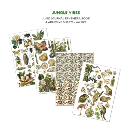Ciao Bella Jungle Vibes Kivágóív készlet A4 Junk Journal Ephemera Book (32 ív)