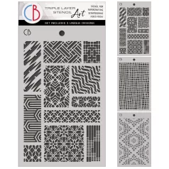   Ciao Bella Eastern Journey Stencil 5"x8" (13x20cm)  Stencil Mix (3 db)