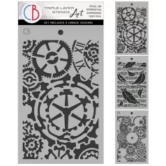   Ciao Bella Typographic Stencil 5"x8" (13x20cm)  Stencil Mix (3 db)