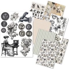   Ciao Bella Typographic Rizspapír A5  Rice Paper Mixed (8 ív)