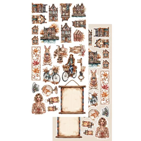 Alchemy of Art Kivágóív 6"x12" (15cm x 30 cm) Lovely Autumn Extras to Cut Set (6 ív)