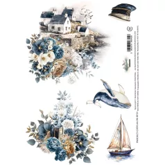   Alchemy of Art Rízspapír A4 - Ocean Blue 01 -  - Rice Paper (1 ív)