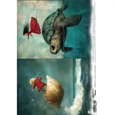   Alchemy of Art Rízspapír A4 - Ocean Blue 04 -  - Rice Paper (1 ív)