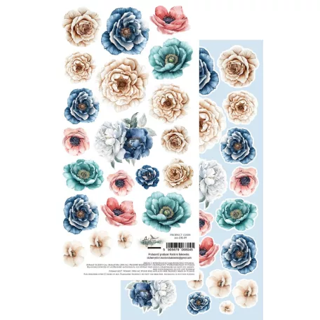 Alchemy of Art Kivágóív 6"x12" (15cm x 30 cm) Ocean Blue Double-sided paper (1 ív)