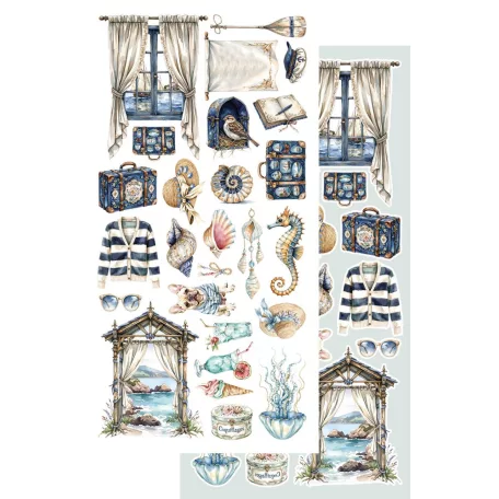 Alchemy of Art Kivágóív 6"x12" (15cm x 30 cm) Ocean Blue Extras to Cut Set (12 ív)