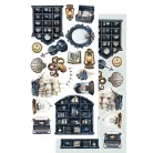 Alchemy of Art Kivágóív 6"x12" (15cm x 30 cm) Ocean Blue Extras to Cut Set (12 ív)