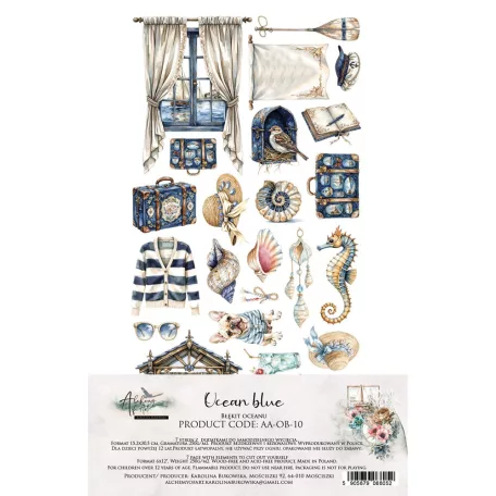 Alchemy of Art Kivágóív 6"x12" (15cm x 30 cm) Ocean Blue Extras to Cut Set (6 ív)