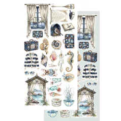   Alchemy of Art Kivágóív 6"x12" (15cm x 30 cm) Ocean Blue Extras to Cut Set (6 ív)