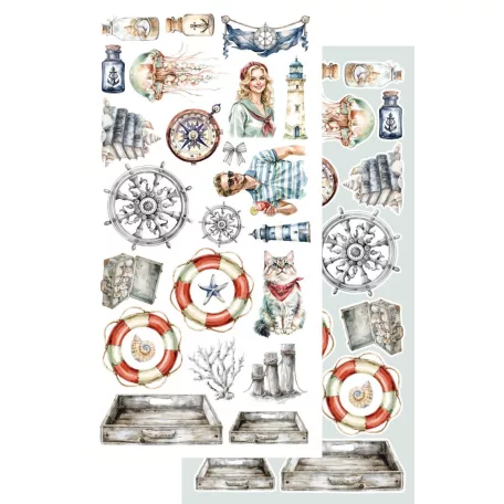 Alchemy of Art Kivágóív 6"x12" (15cm x 30 cm) Ocean Blue Extras to Cut Set (6 ív)