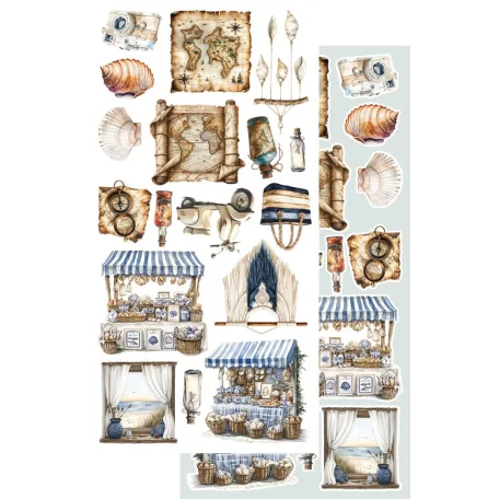 Alchemy of Art Kivágóív 6"x12" (15cm x 30 cm) Ocean Blue Extras to Cut Set (6 ív)